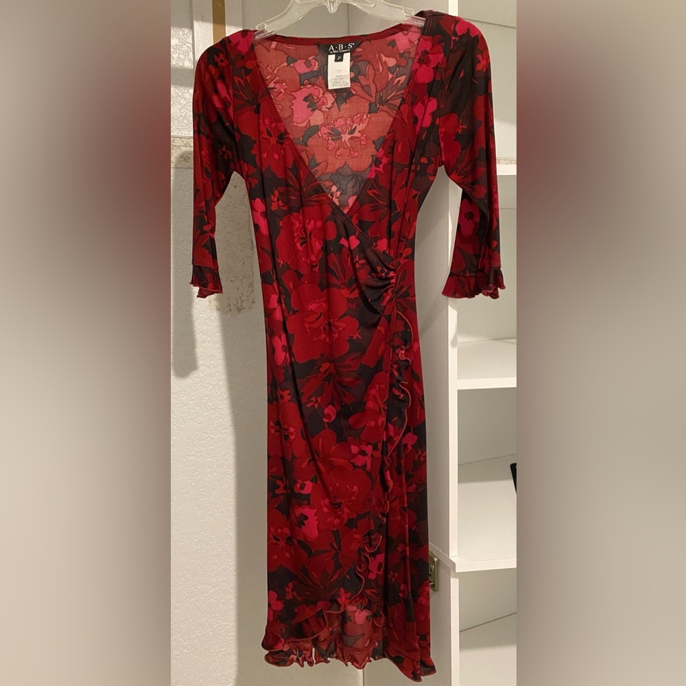 ABS by Allen Schwartz red semi formal dress. Size Petite
